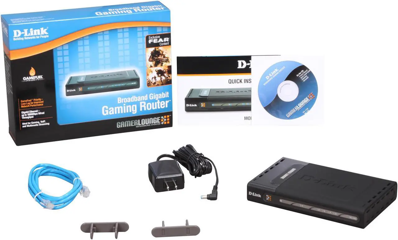 Alt view image 5 of 5 - D-Link DGL-4100 Gigabit Gaming Router GamerLounge Broadband 1 x 10/100Mbps WAN Ports 4 x 10/100/1000Mbps LAN Ports