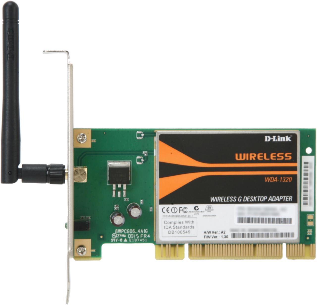 Alt view image 3 of 5 - D-Link WDA-1320 Wireless G Desktop Adapter IEEE 802.11b/g 32-bit PCI Up to 54Mbps Wireless Data Rates