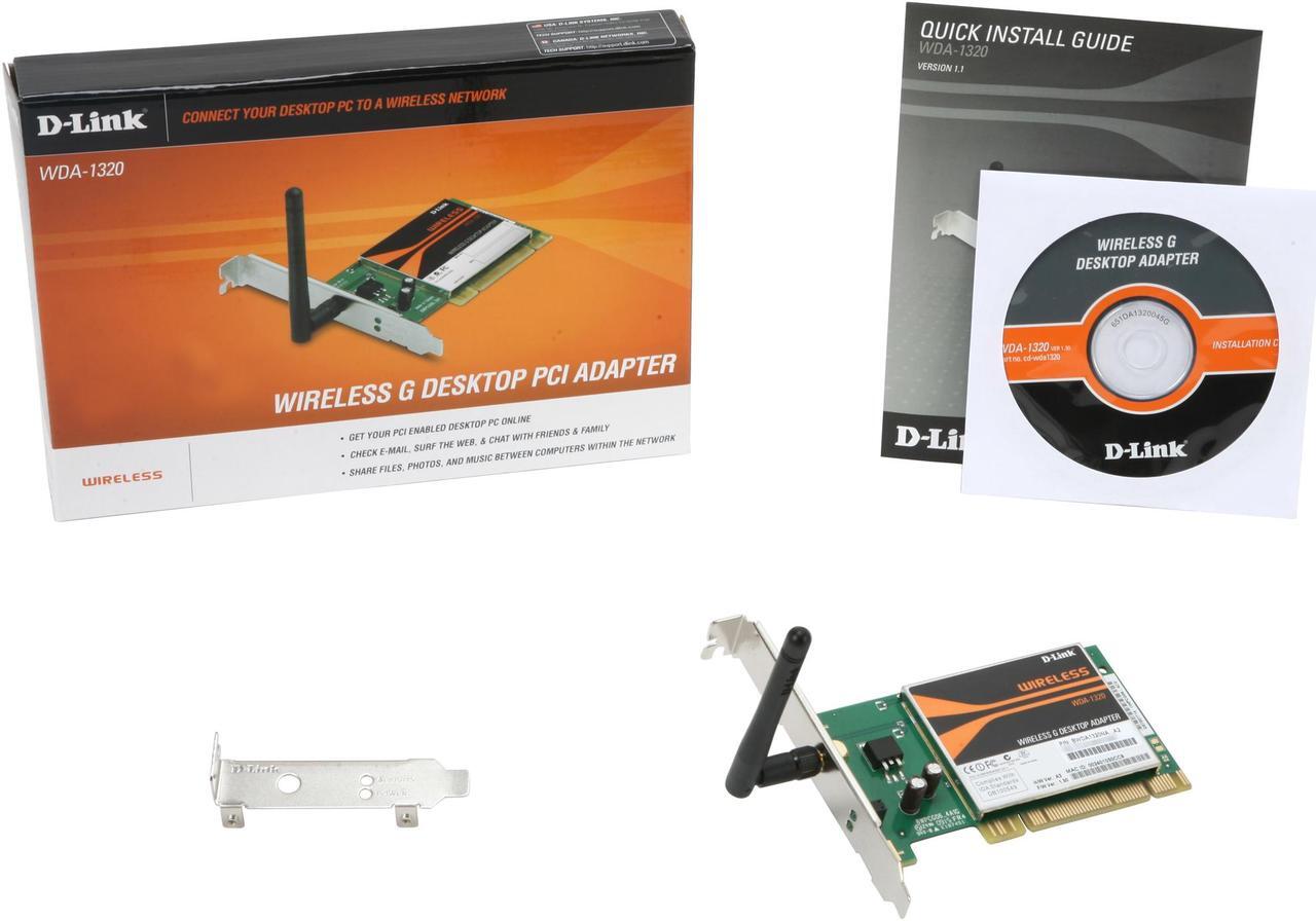 Alt view image 5 of 5 - D-Link WDA-1320 Wireless G Desktop Adapter IEEE 802.11b/g 32-bit PCI Up to 54Mbps Wireless Data Rates