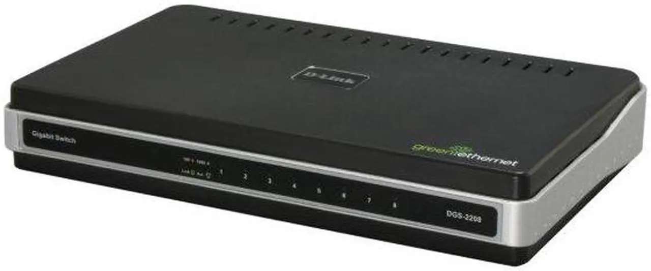 Alt view image 5 of 6 - D-Link DGS-2208 Unmanaged 8-Port Desktop Green Ethernet Switch