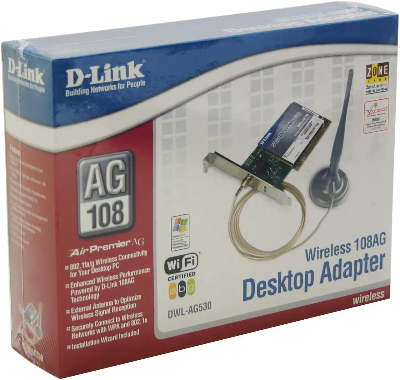 Alt view image 6 of 6 - D-Link DWL-AG530 Wireless Adapter IEEE 802.11a/b/g 32-bit PCI Up to 108Mbps Wireless Data Rates
