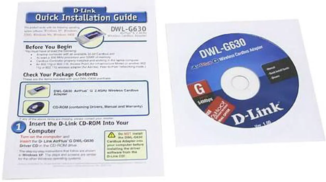 Alt view image 2 of 3 - D-Link AirPlus DWL-G630 G High Speed 2.4GHz 802.11g Wireless Cardbus Adapter