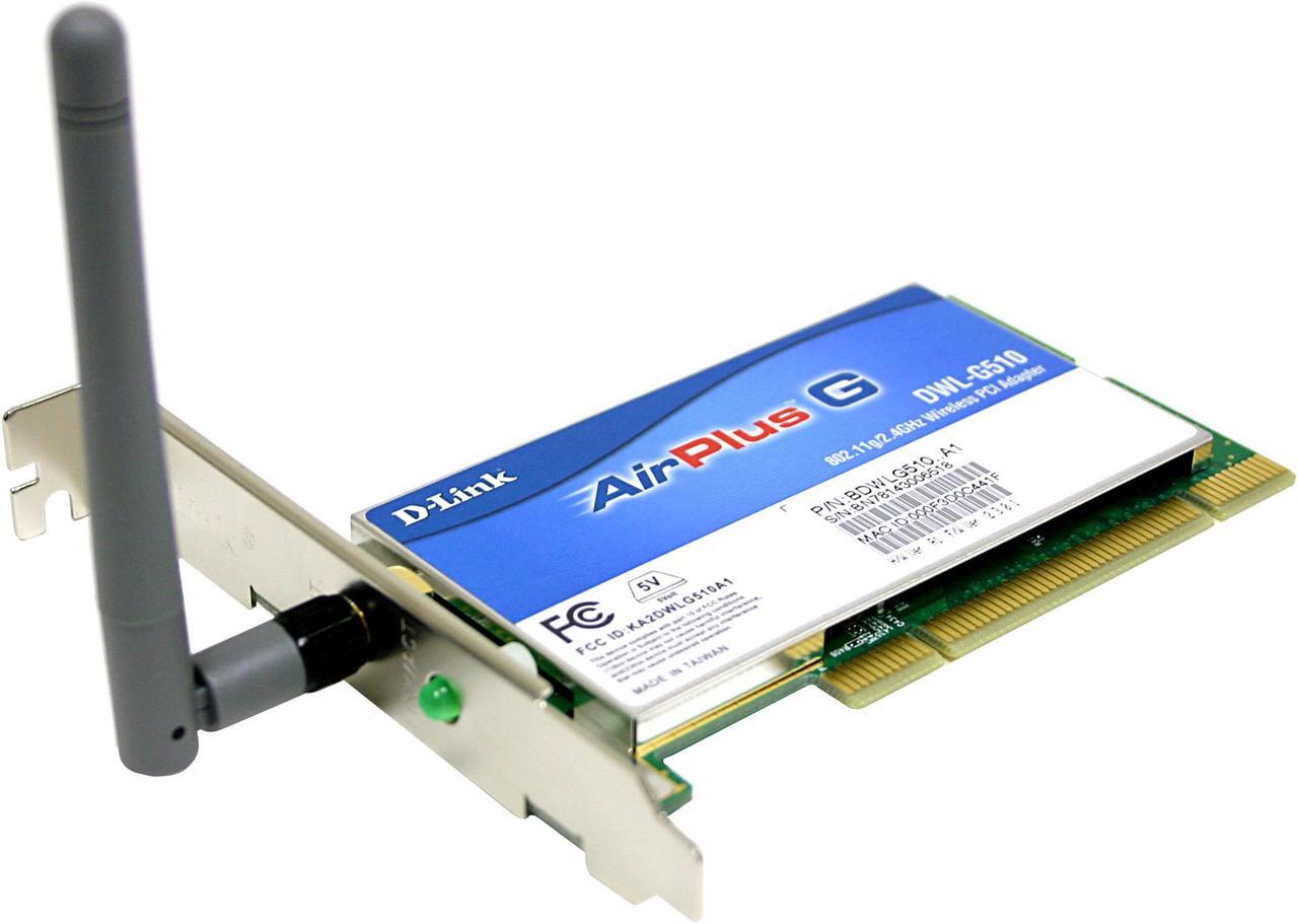 Main image of D-Link DWL-G510 High Speed Wireless Adapter IEEE 802.11b/g 32-bit PCI Up to 54Mbps Wireless Data Rates