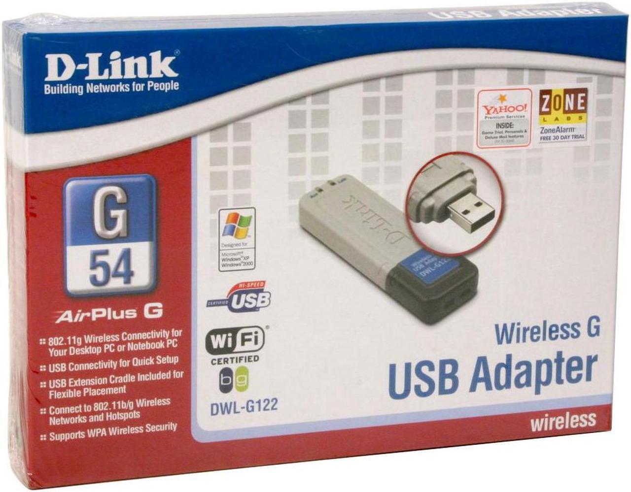 Alt view image 5 of 5 - D-Link DWL-G122 High Speed 2.4GHz Wireless Adapter IEEE 802.11b/g USB 2.0 Up to 54Mbps Wireless Data Rates