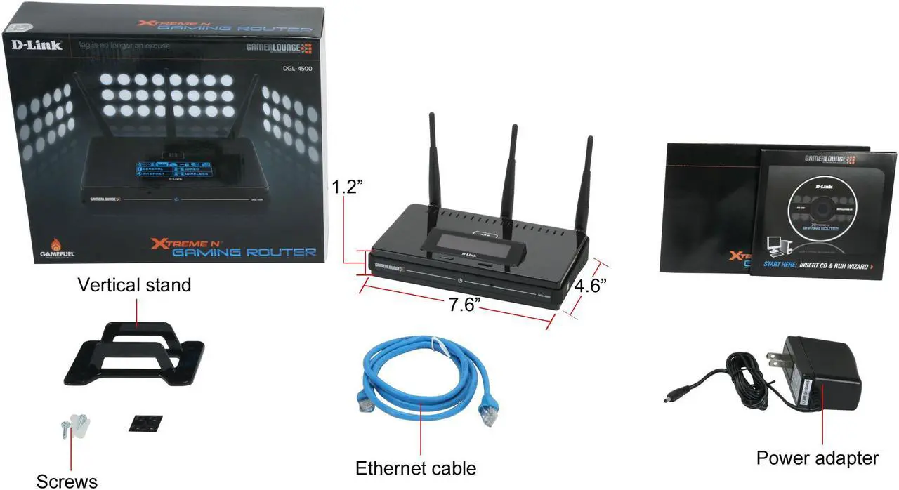 Alt view image 5 of 5 - D-Link DGL-4500 Gigabit Gaming Router 802.11a/b/g/n 2.4/5GHz Selectable Dual Band Xtreme N