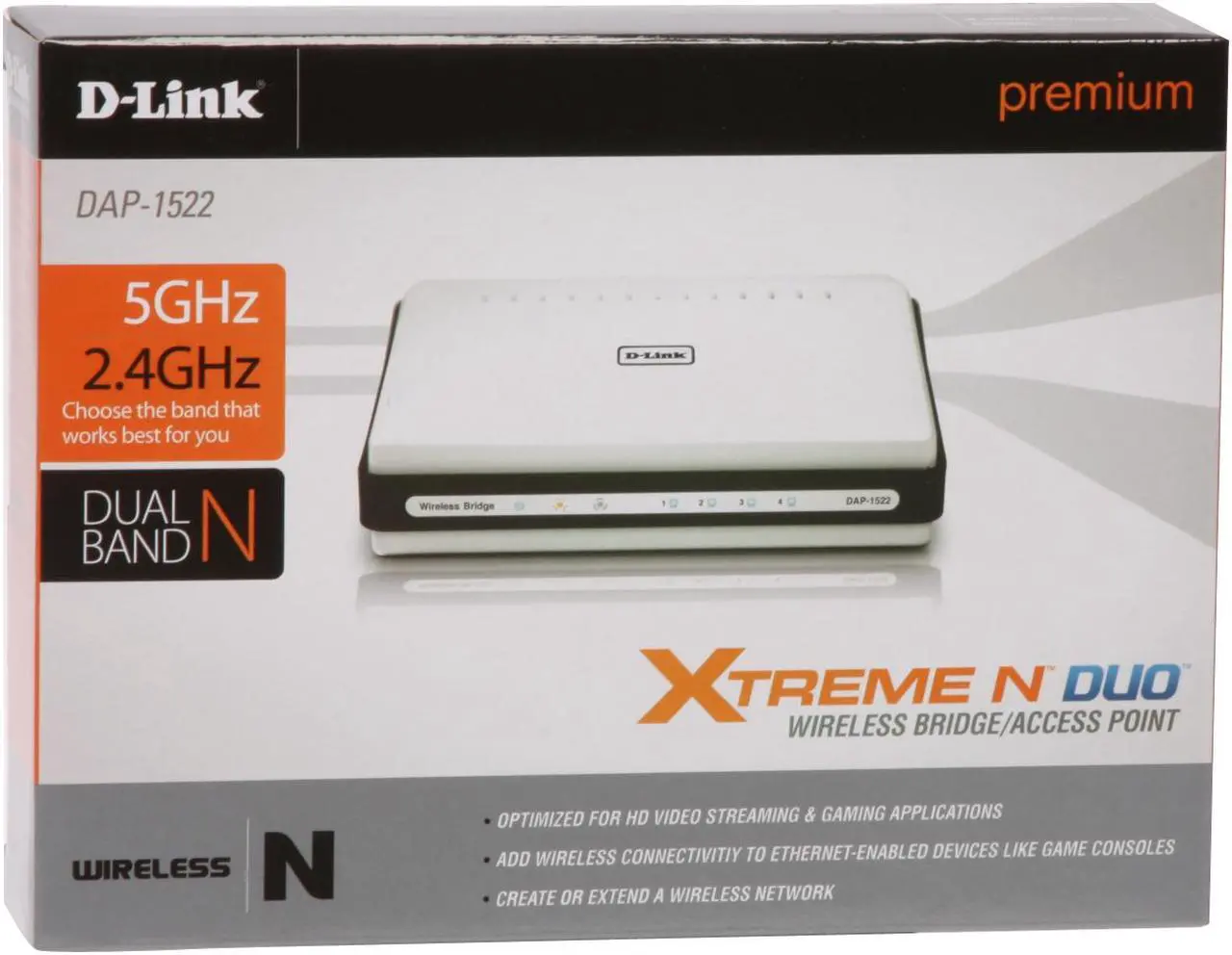 Alt view image 8 of 8 - D-Link Xtreme-N Duo Wireless Bridge/Access Point (DAP-1522) Wireless N300, Dual-Band, Fast Ethernet