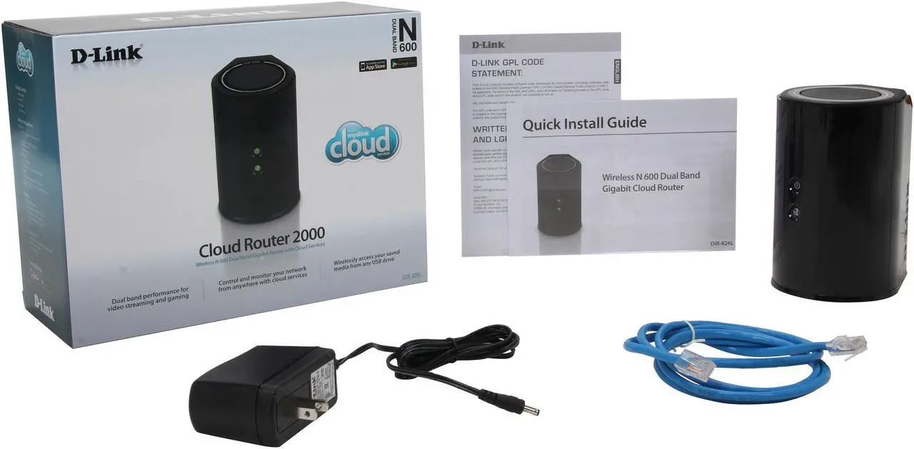 Alt view image 5 of 5 - D-Link Cloud Router 2000 (DIR-826L), Wireless N600, Dual-Band, Gigabit Ports, USB SharePort, mydlink enabled