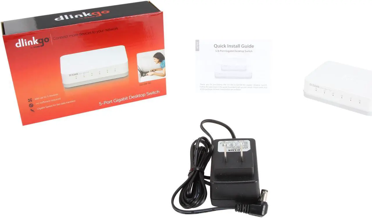 Alt view image 4 of 3 - D-Link GO-SW-5G Unmanaged Unmanaged Gigabit Desktop Switch