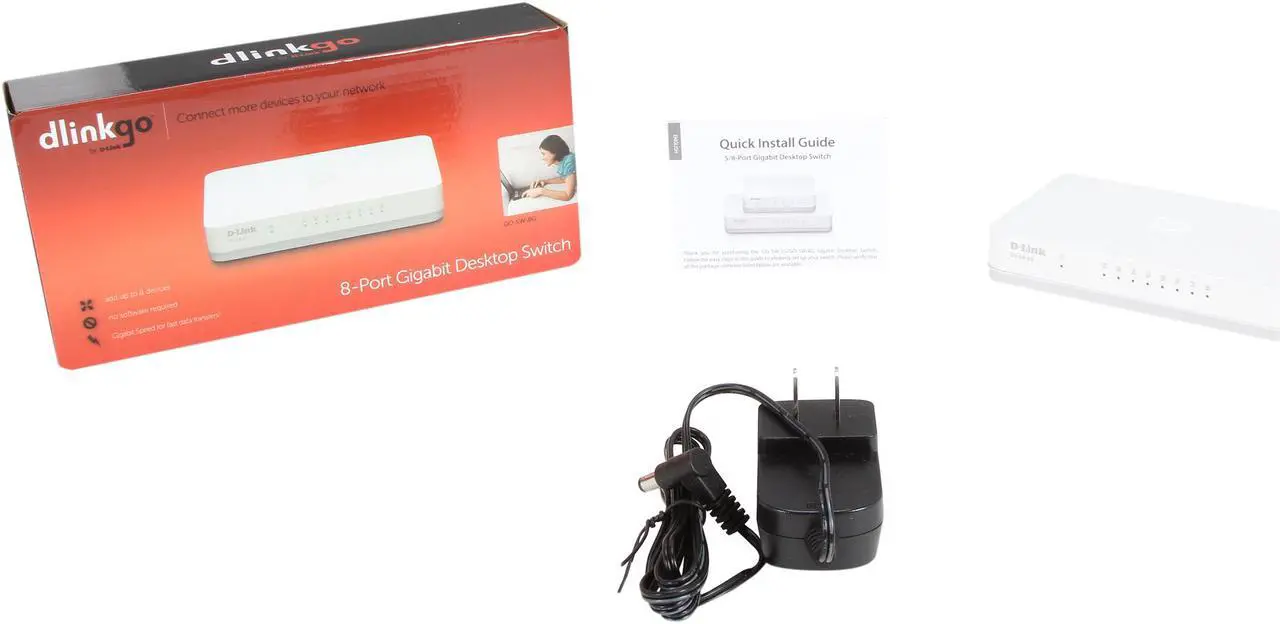 Alt view image 6 of 5 - D-Link GO-SW-8G Unmanaged Gigabit Desktop Switch