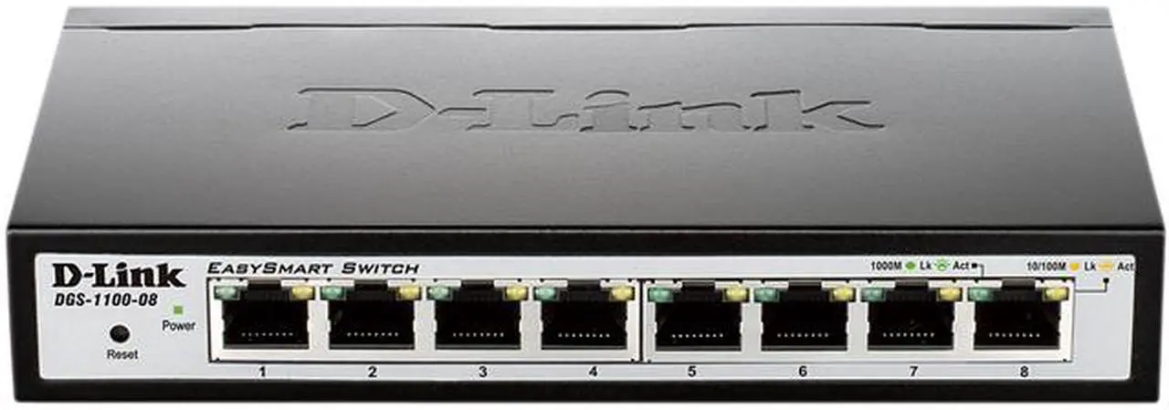 Main image of D-Link 8-Port EasySmart Gigabit Ethernet Switch - Lifetime Warranty (DGS-1100-08)