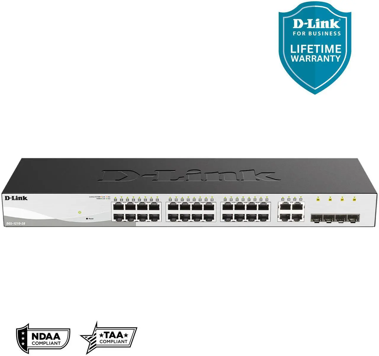 Alt view image 6 of 10 - D-Link 28-Port Gigabit Smart Managed Switch | 24 GbE + 4 Combo SFP Ports| L3 Lite| Surveillance Mode | NDAA/TAA Compliant (DGS-1210-28)