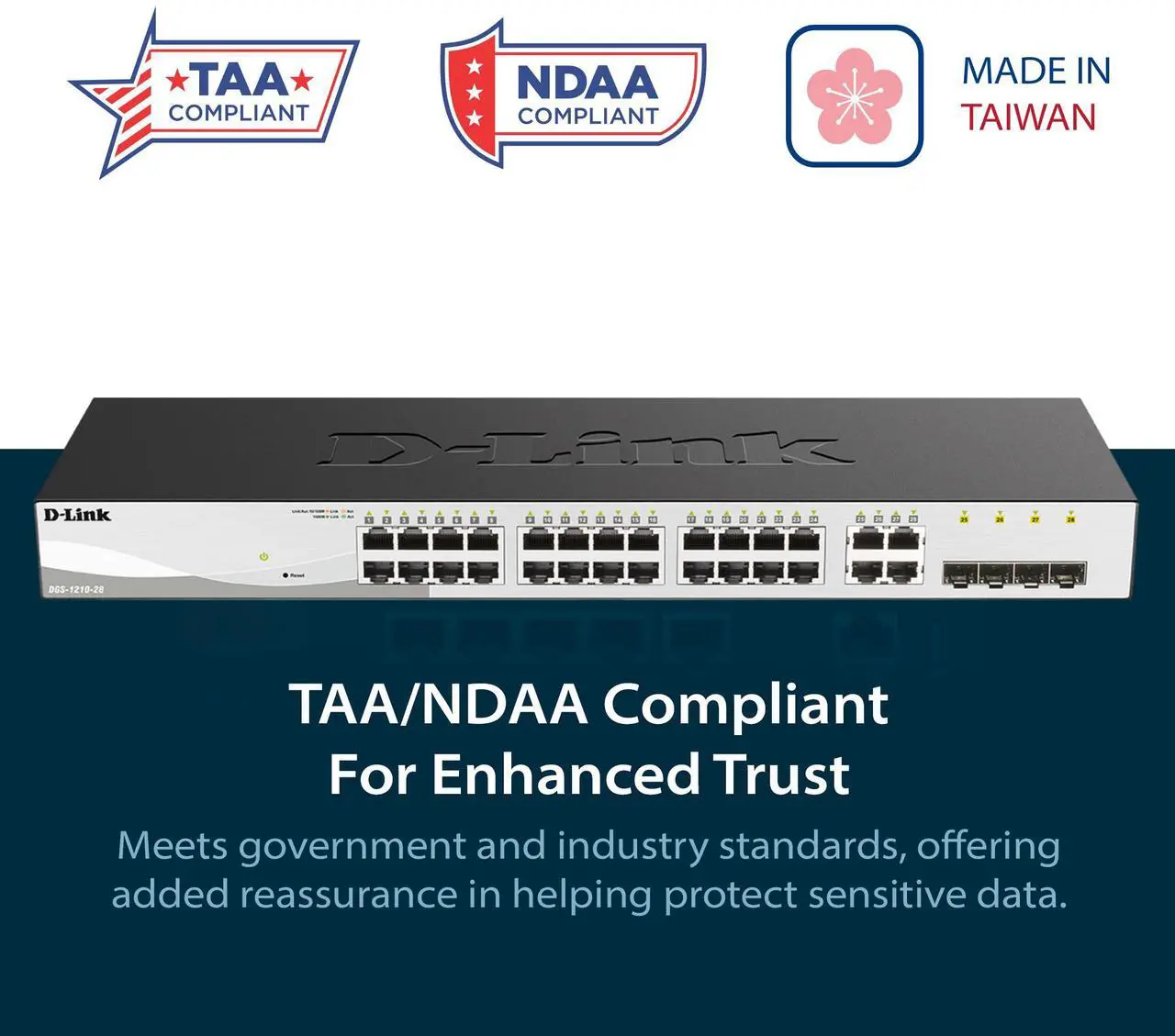 Alt view image 7 of 10 - D-Link 28-Port Gigabit Smart Managed Switch | 24 GbE + 4 Combo SFP Ports| L3 Lite| Surveillance Mode | NDAA/TAA Compliant (DGS-1210-28)