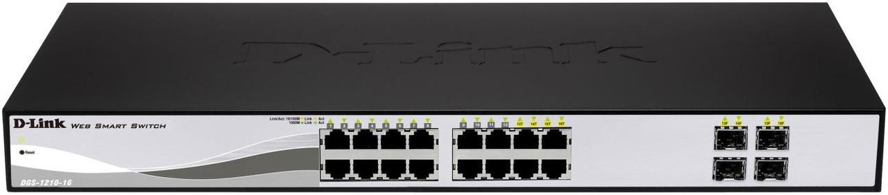 D-Link 20-Port Web Smart Gigabit Ethernet Switch - Lifetime Warranty (DGS-1210-20)