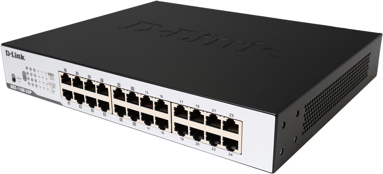 D-Link DGS-1100-24P 24-Port Gigabit EasySmart Metal Rackmount Switch with 12 PoE+ Ports