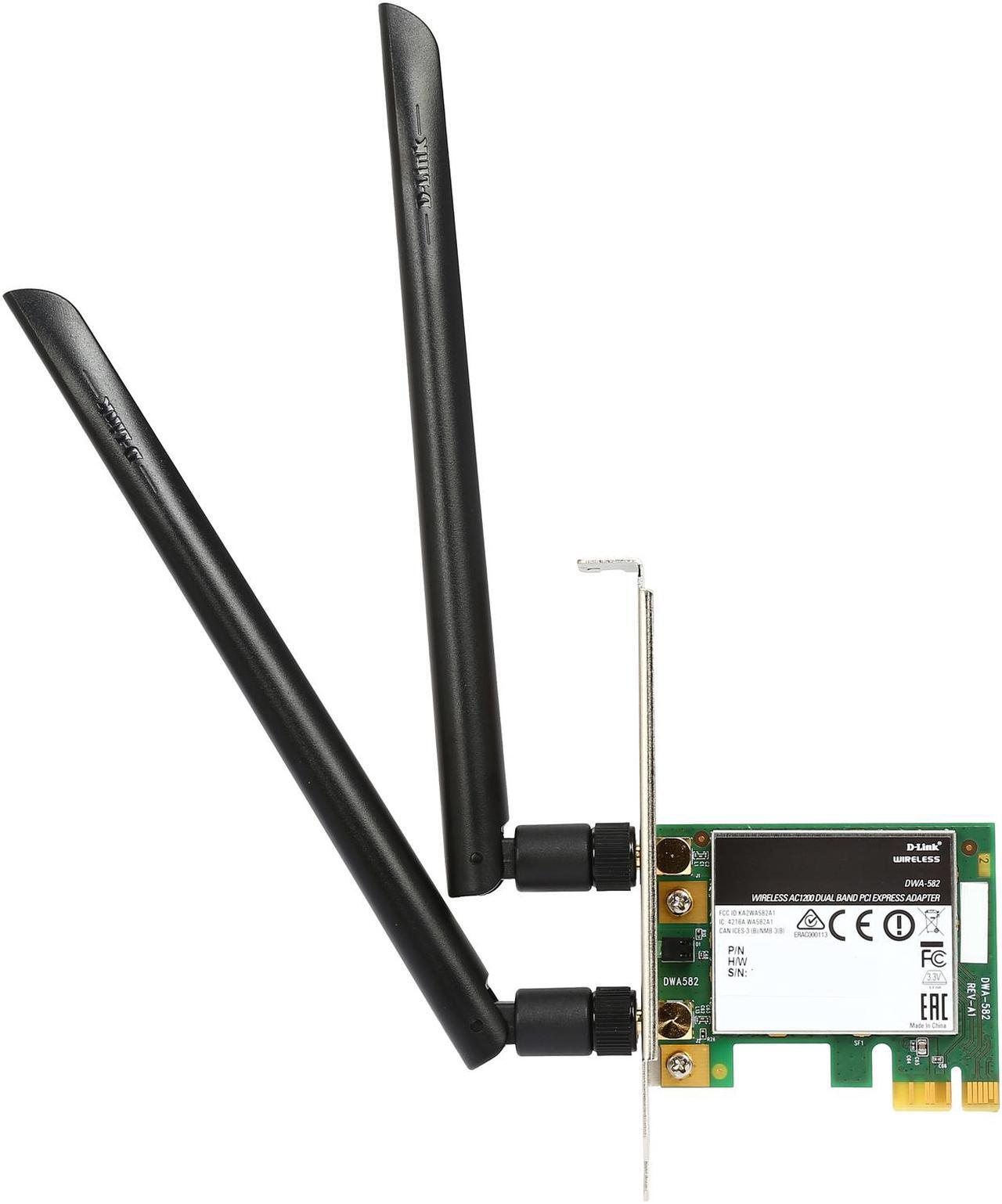 Alt view image 4 of 5 - D-Link DWA-582 AC1200 Wi-Fi PCI Express Adapter