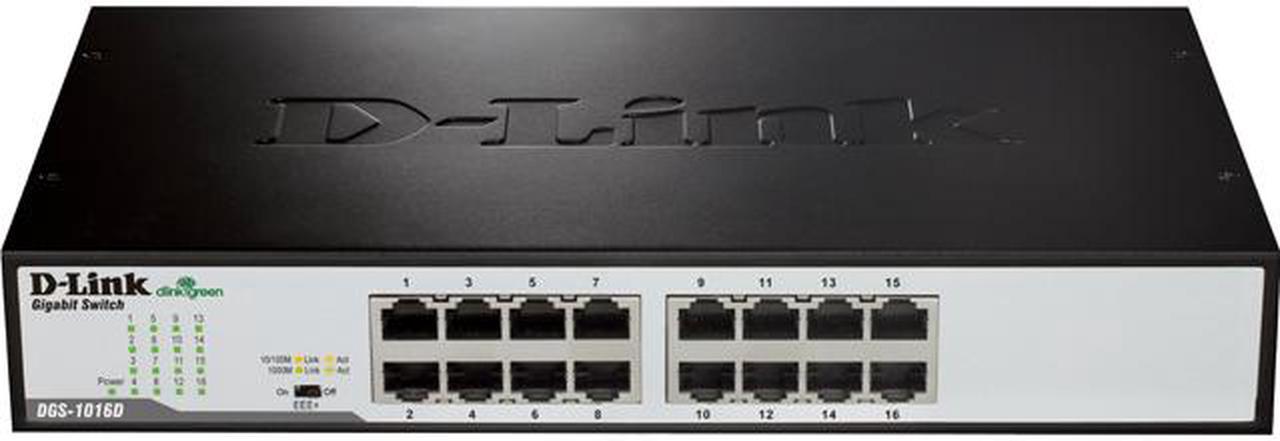 D-Link DGS-1016D/B Unmanaged 16-port 10/100/1000 Gigabit Desktop Switch