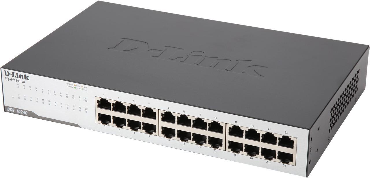 D-Link DGS-1024C 24-Port 10/100/1000 Mbps Gigabit Unmanaged Desktop Switch