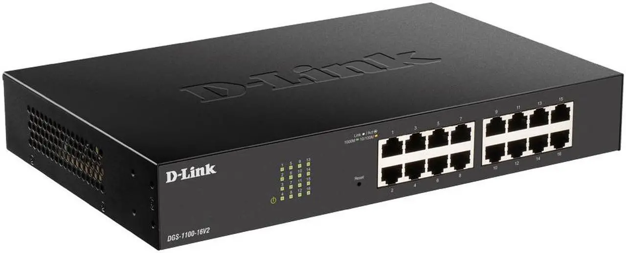 Alt view image 2 of 3 - D-Link Ethernet Switch, 16 Port Easy Smart Managed Gigabit Network Internet Desktop or Rack Mountable (DGS-1100-16V2), Black