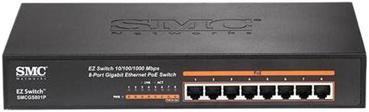 Main image of SMC EZ Switch SMCGS801P NA Unmanaged Switch