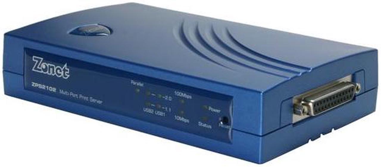 Alt view image 2 of 8 - Zonet ZPS2102 2 x USB 2.0 and 1 Parallel Print Server RJ45
