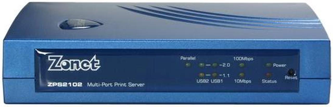 Alt view image 3 of 8 - Zonet ZPS2102 2 x USB 2.0 and 1 Parallel Print Server RJ45
