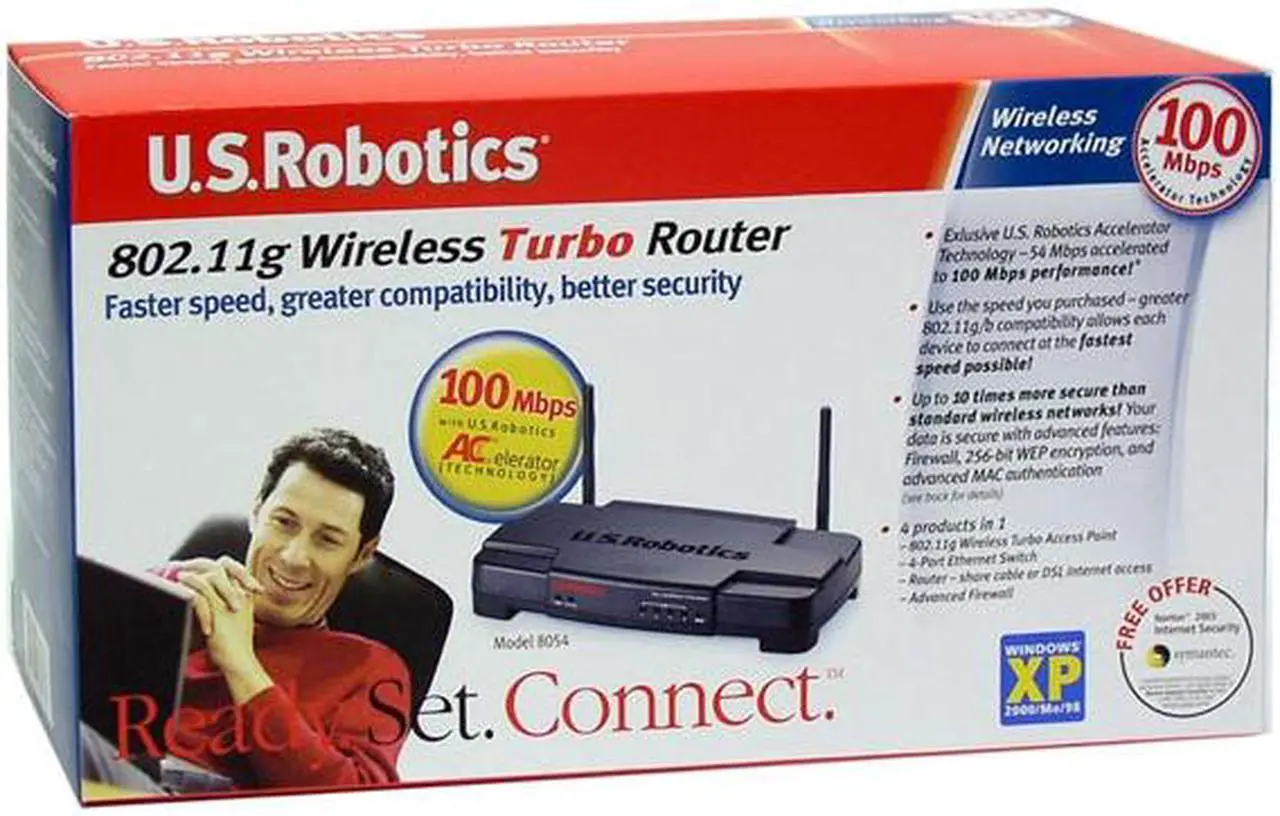 Alt view image 4 of 4 - U.S. Robotics USR8054 Wireless Turbo Router IEEE 802.3, IEEE 802.11b/g