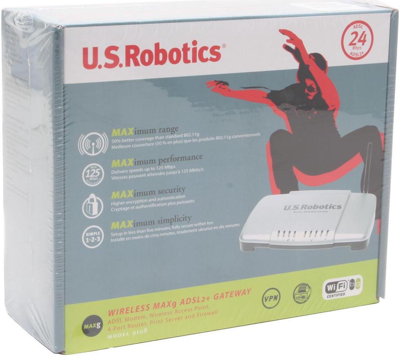 Alt view image 5 of 5 - U.S. Robotics USR9108 Wireless ADSL2+ gateway IEEE 802.3/3u, IEEE 802.11b/g