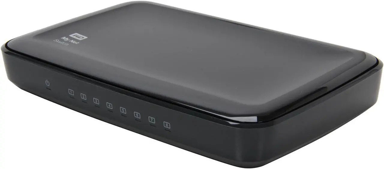 Main image of WD My Net 8-Port Gigabit Switch - 8x Ports, 10/100/1000 Gigabit, Port-Based QoS, Plug-n-Play WDBJVC0000NCH-NESN