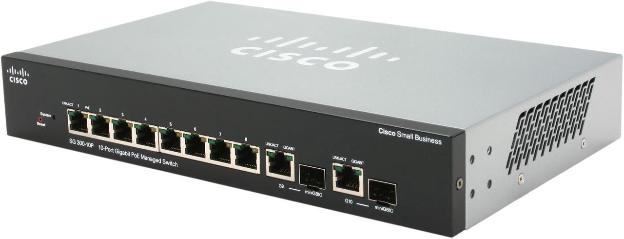 Main image of Cisco SG300-10P (SRW2008P-K9-NA) Gigabit PoE Managed Switch 10-port