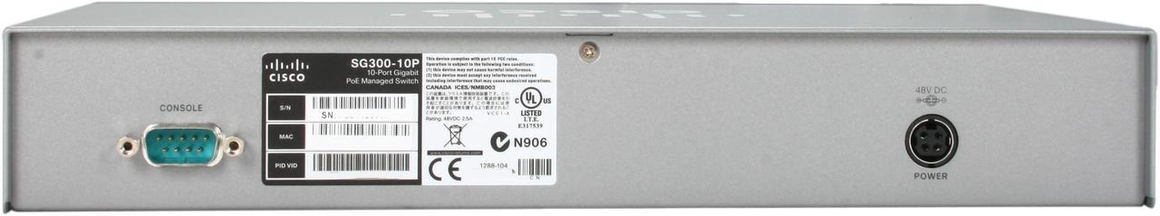 Alt view image 4 of 6 - Cisco SG300-10P (SRW2008P-K9-NA) Gigabit PoE Managed Switch 10-port