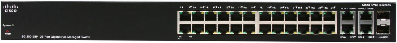 Alt view image 2 of 5 - Cisco SG300-28P (SRW2024P-K9-NA) 28-port Gigabit PoE Managed Switch