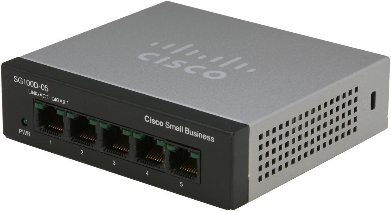 Main image of Cisco Small Business 100 Series SG100D-05-NA Unmanaged 5-Port Desktop Gigabit Switch