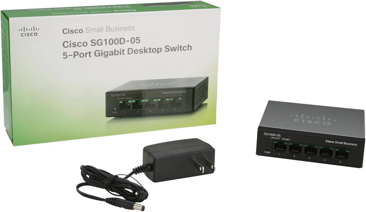 Alt view image 6 of 5 - Cisco Small Business 100 Series SG100D-05-NA Unmanaged 5-Port Desktop Gigabit Switch