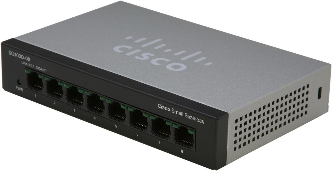 Cisco Small Business 100 Series SG100D-08-NA Unmanaged 8-Port Desktop Gigabit Switch