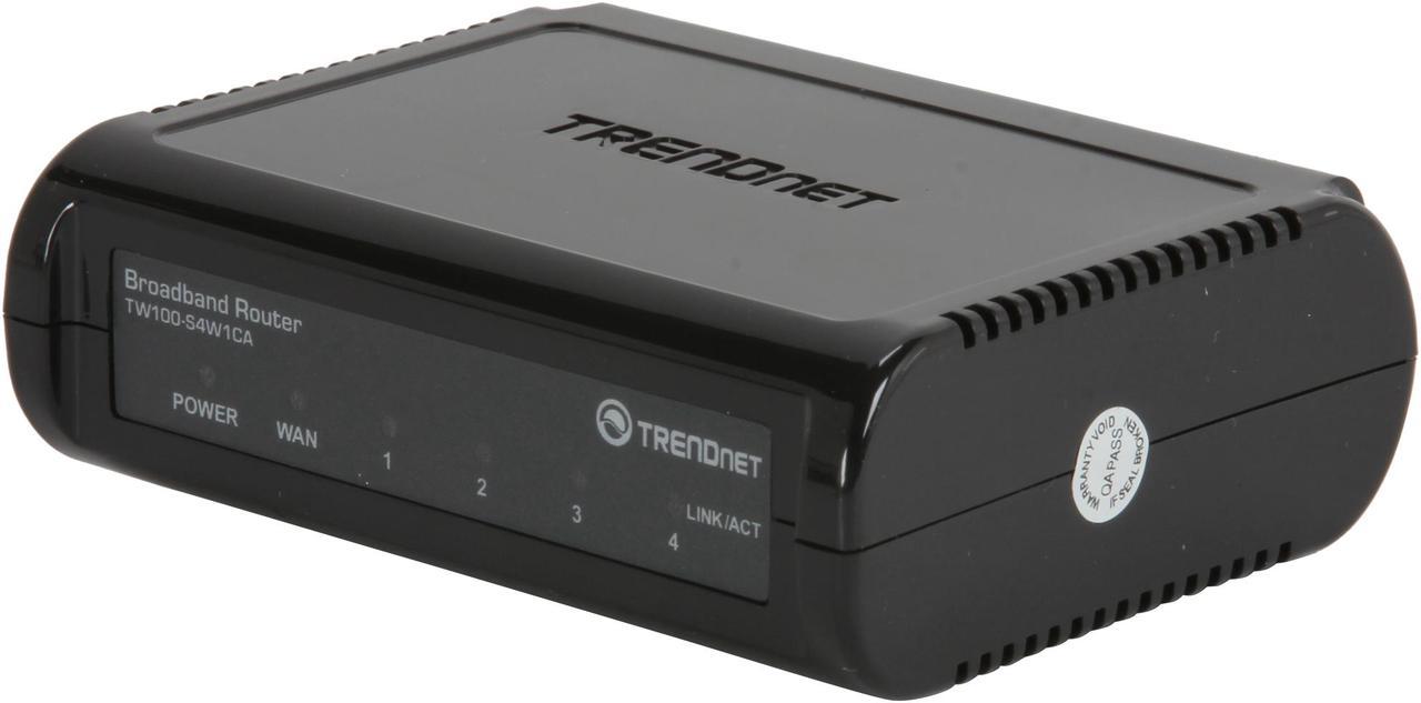 TRENDnet TW100-S4W1CA DSL/Cable Broadband Router 1 x 10/100Mbps WAN Ports 4 x 10/100Mbps LAN Ports