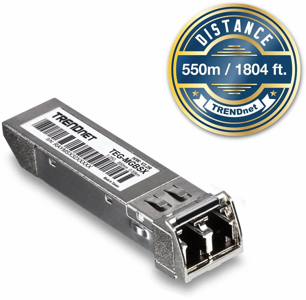 Alt view image 2 of 7 - TRENDnet SFP Multi-Mode LC Module, Up To 550m (1800 ft), Mini-GBIC, Hot Pluggable, IEEE 802.3z Gigabit Ethernet, Supports Up To 1.25 Gbps, Lifetime Protection, Silver, TEG-MGBSX
