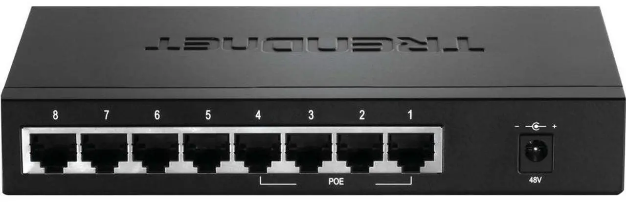 Alt view image 4 of 9 - TRENDnet 8-Port 10/100Mbps PoE Switch, 4 x 10/100 Ports, 4 x 10/100 PoE Ports, 30W PoE Power Budget, 1.6 Gbps Switching Capacity, 802.3af, Lifetime Protection, Black, TPE-S44