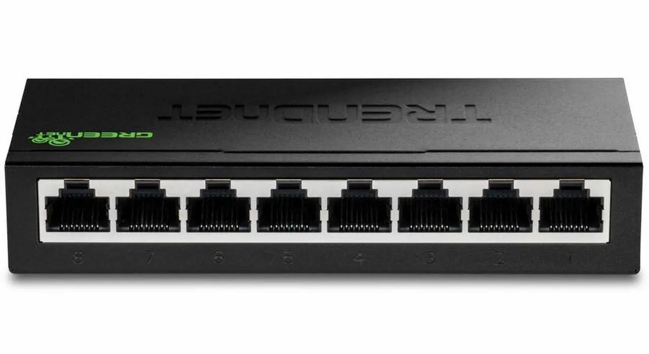 Alt view image 3 of 6 - TRENDnet 8-Port Unmanaged Gigabit GREENnet Desktop Metal Switch, Fanless, 16Gbps Switching Capacity, Plug & Play, Network Ethernet Switch, Lifetime Protection, Black, TEG-S80G