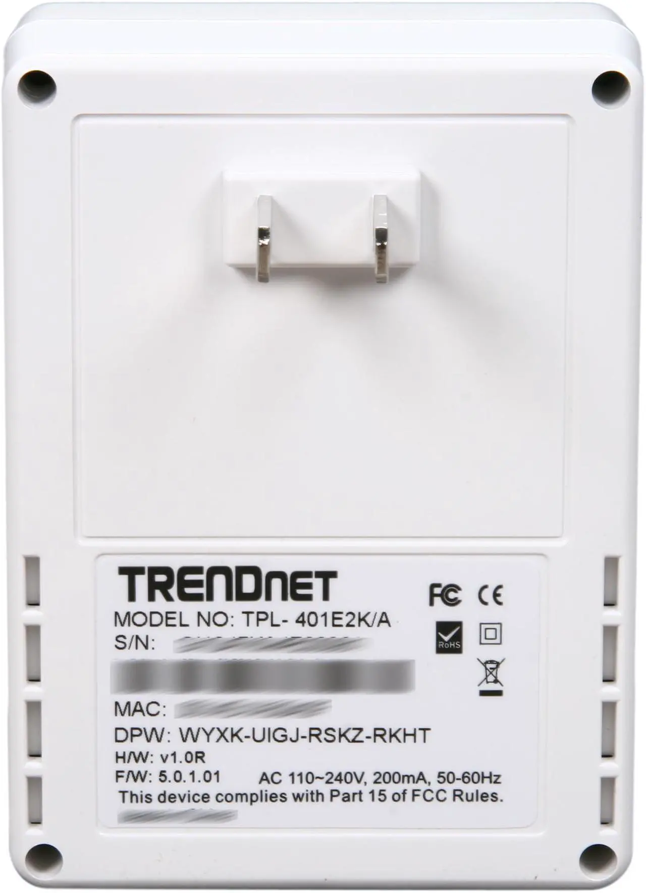 Alt view image 4 of 6 - TRENDnet TPL-401E2K Powerline 500 AV Gigabit Adapter Kit Up to 500Mbps
