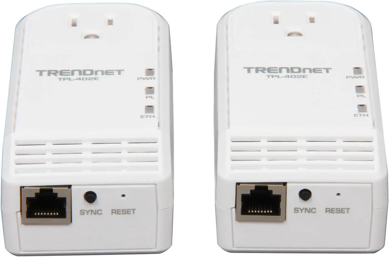 Alt view image 5 of 6 - TRENDnet TPL-402E2K Powerline AV Adapter Kit w/ Pass-through Up to 500Mbps