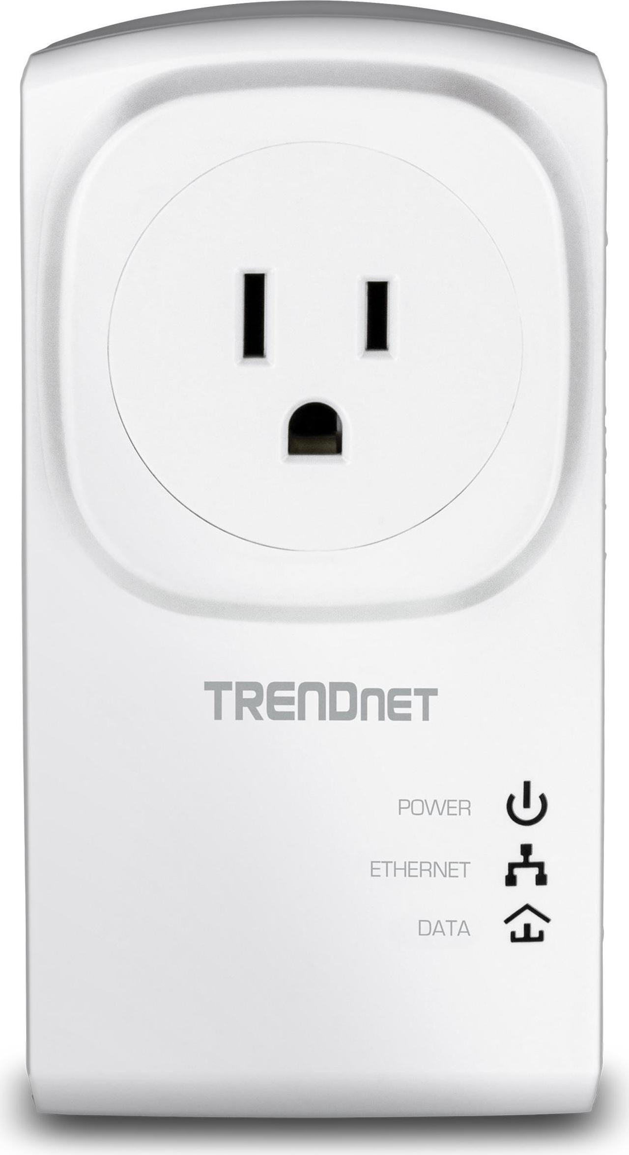 Alt view image 5 of 9 - TRENDnet Powerline 500 AV Nano Adapter Kit With Built-In Outlet, Power Outlet Pass-Through, Includes 2 x TPL-407E Adapters, Plug & Play, Ideal For Smart TVs, Gaming, White, TPL-407E2K
