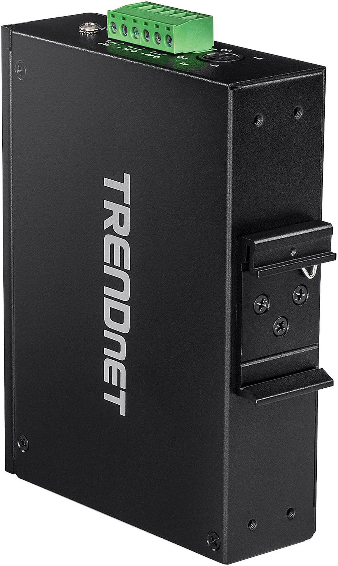 Alt view image 2 of 7 - TRENDnet 6-Port Hardened Industrial Gigabit PoE+ DIN-Rail Switch, 4 x Gigabit PoE+ Ports, Shared Gigabit Port (RJ-45/SFP), Dedicated SFP, 120W Power Budget, IP30, Black, TI-PG62