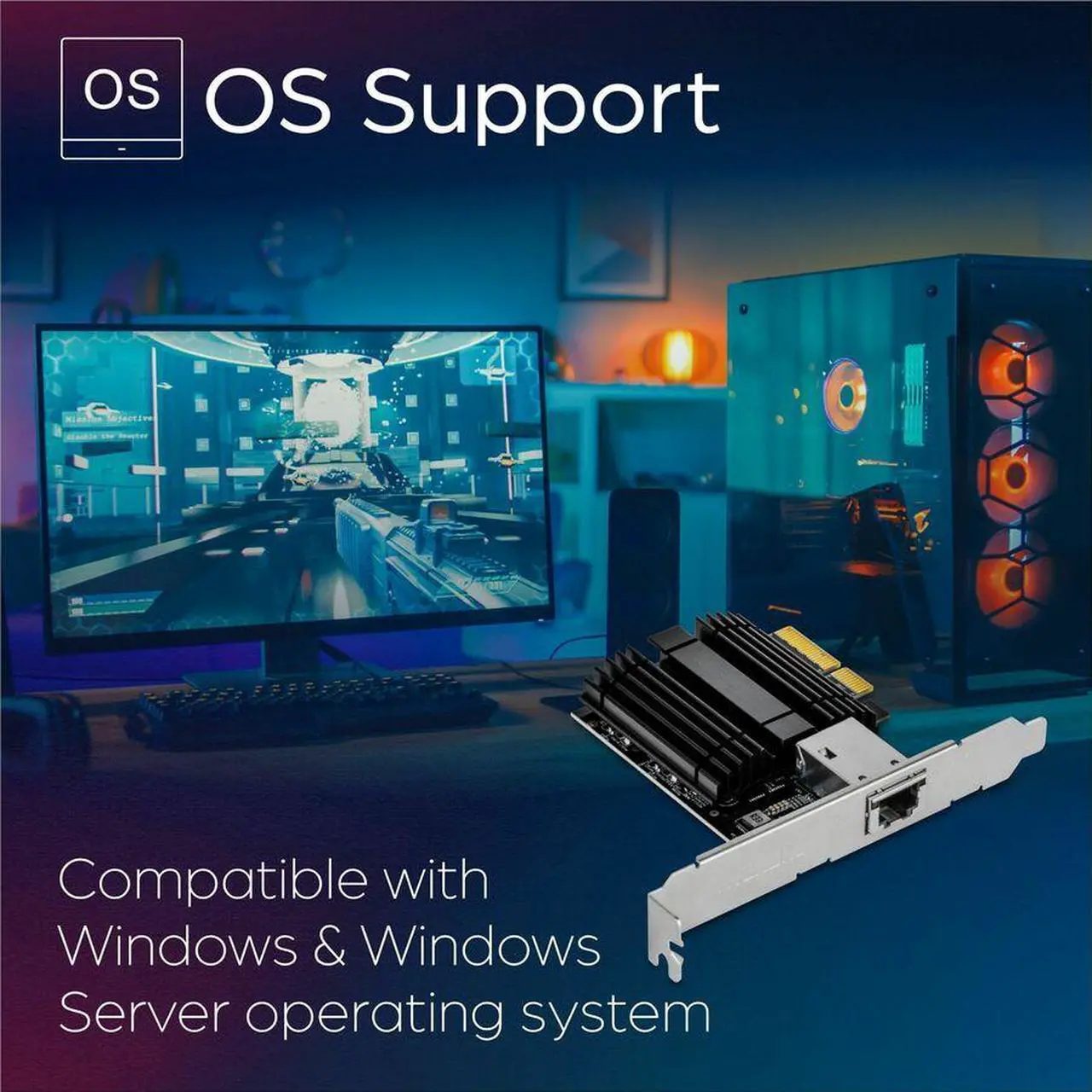 Alt view image 9 of 9 - TRENDnet TEG-10GECTX 10 Gigabit PCIe Network Adapter