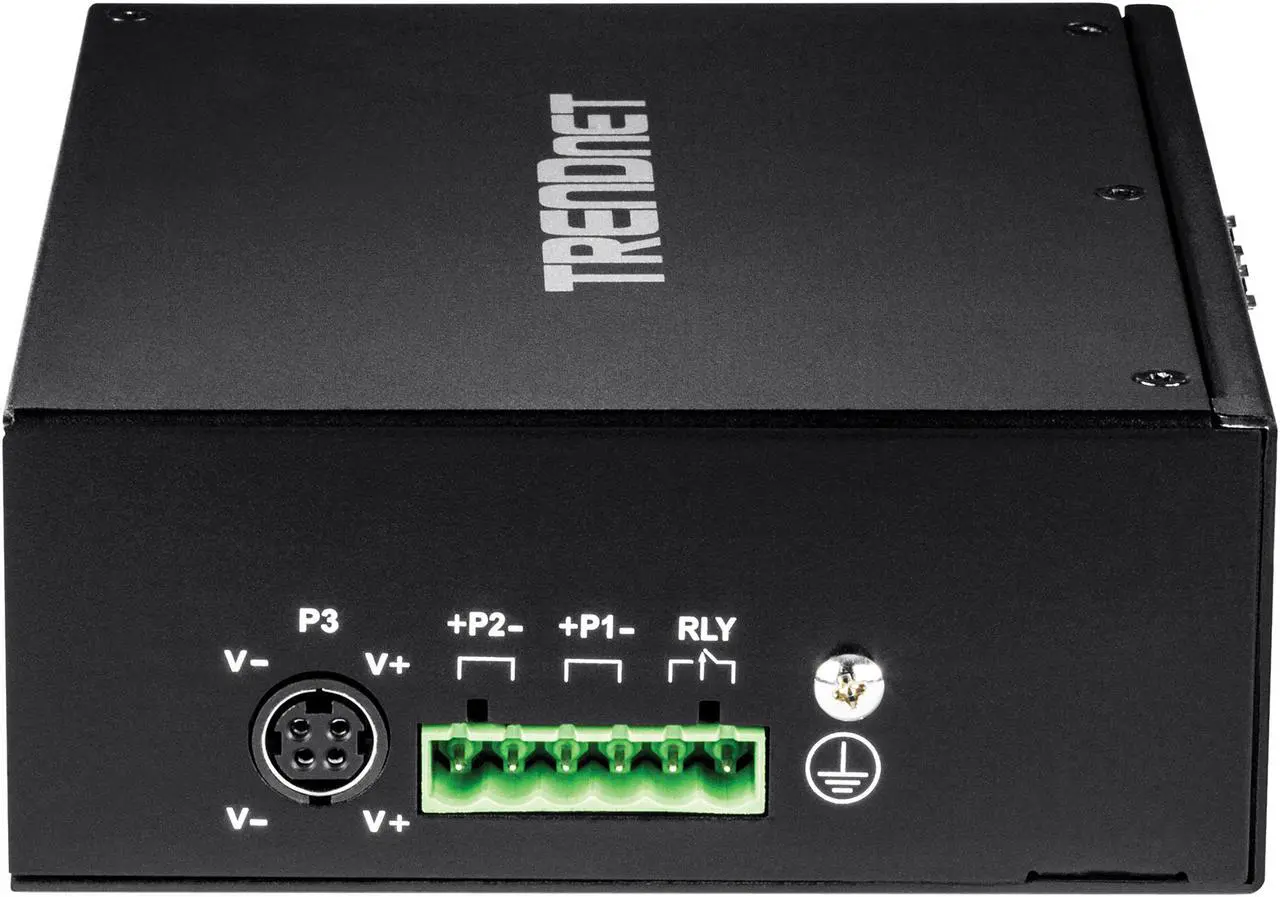 Alt view image 3 of 7 - TRENDnet 10-Port Industrial Gigabit PoE+ DIN-Rail Switch, 8 x Gigabit PoE+ Ports, DIN-Rail Mount, 2 x SFP Slots, 240W PoE Power Budget, Network Switch, IP30, QoS, Black, TI-PG102