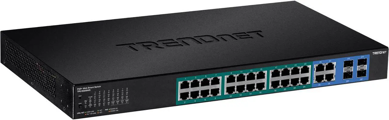 Main image of TRENDnet TPE-5028WS 28-Port Gigabit Web Smart PoE+ Switch (370W)