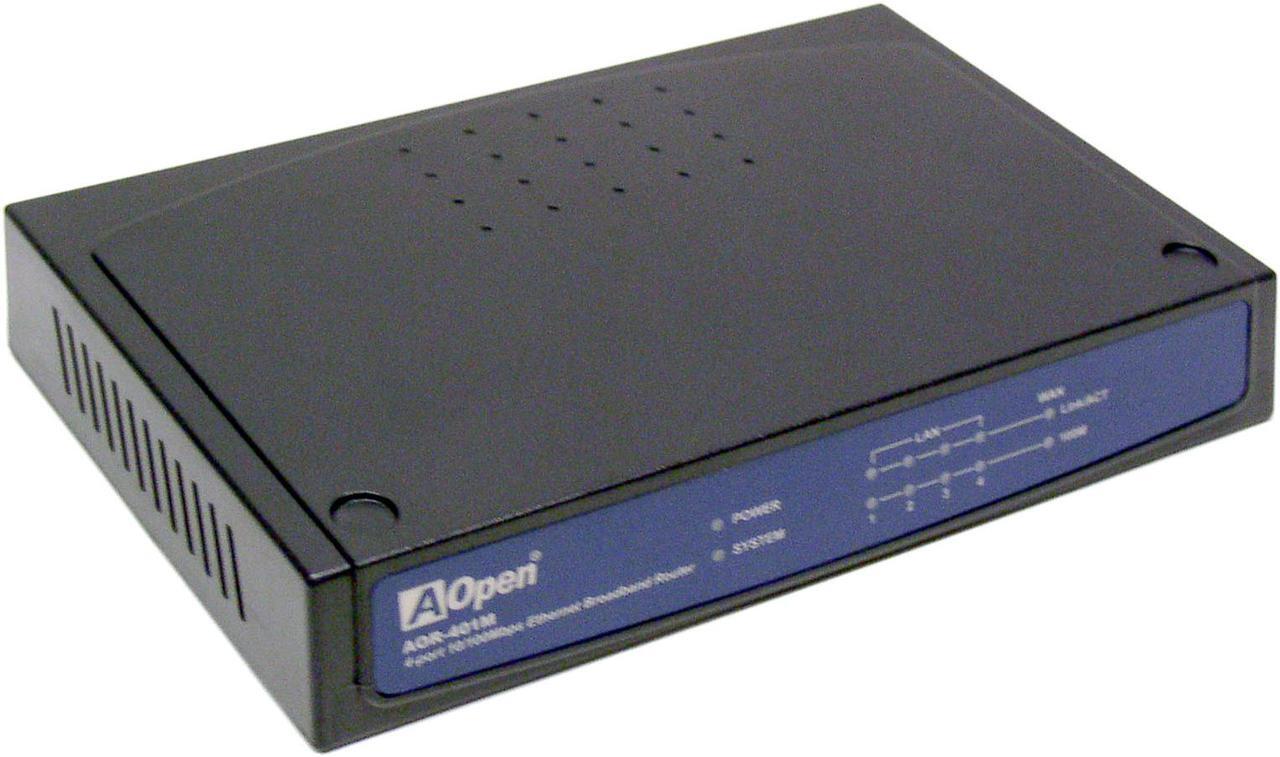 Main image of AOpen AOR-401M Broadband Router 1 x 10/100Mbps WAN Ports 4 x 10/100Mbps LAN Ports