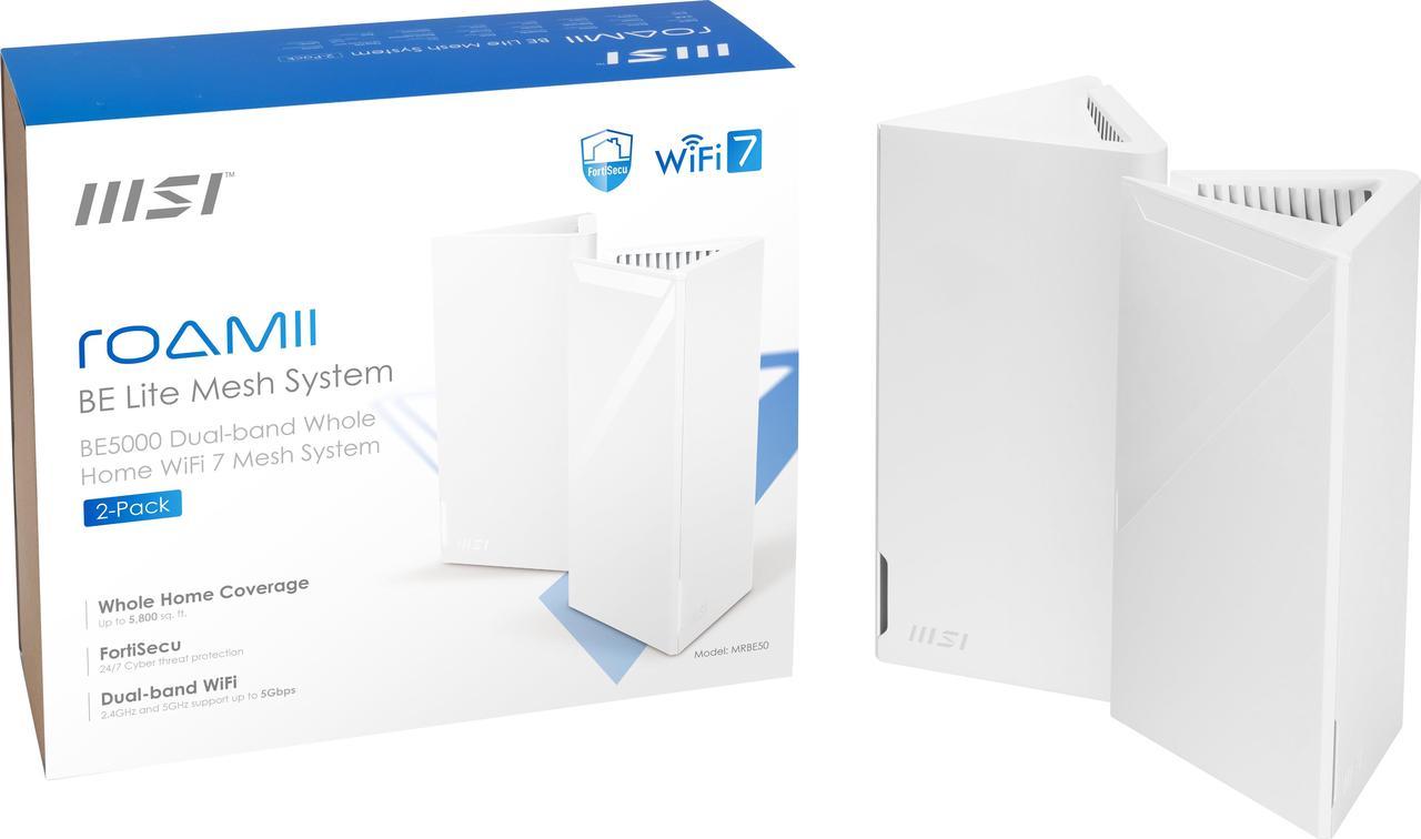 MSI Roamii BE Lite WiFi 7 Mesh System (2 Pack)