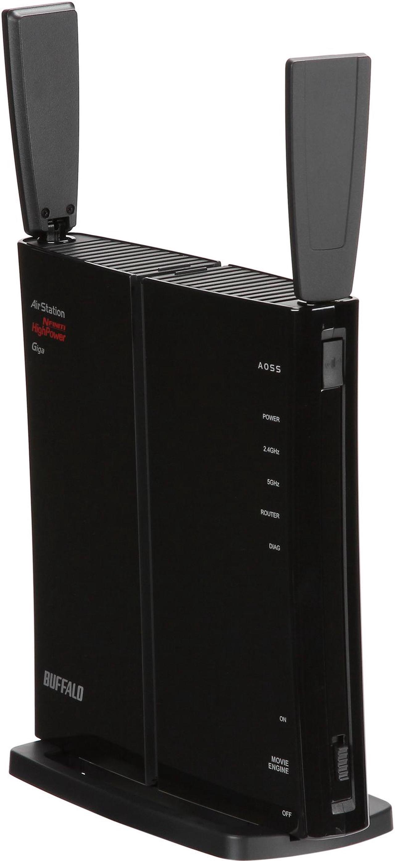 BUFFALO AirStation HighPower N600 Gigabit Simultaneous Dual Band DD-WRT Wireless Router - WZR-600DHP