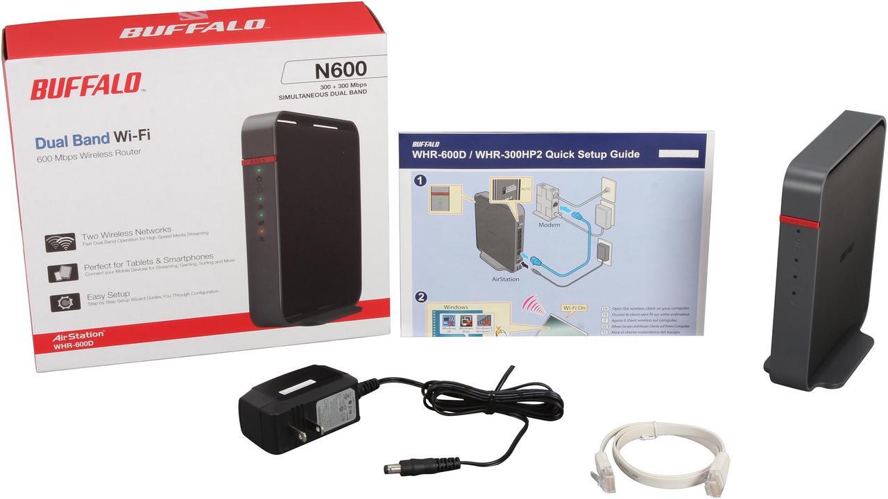 Alt view image 6 of 5 - BUFFALO AirStation N600 (300 + 300 Mbps) Dual Band Wireless Router - WHR-600D