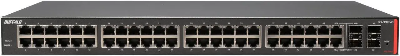 Alt view image 2 of 5 - Buffalo BS-GS2048 48-Port Gigabit Green Ethernet Web Smart Switch with 2 SFP Slots